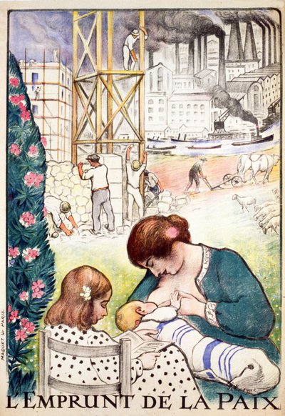 ピースローンパブ。パリc.1918（カラーリトグラフ） 作： Henri Lebasque
